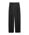 Prada Pleated Wool Drawstring Trousers In Black