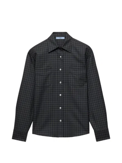 PRADA CHECKED WOOL SHIRT