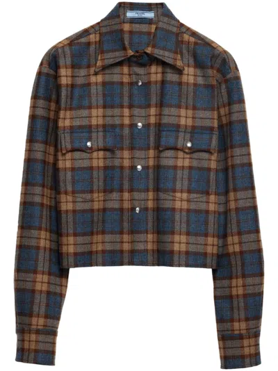 PRADA CHECKED WOOL SHIRT