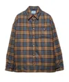Prada Checked Wool-twill Lumberjack Jacket In Tobacco