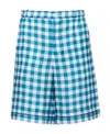 Prada Checkered Shorts In Blue