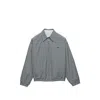 Prada Check-pattern Zip-fastening Jacket In Gray
