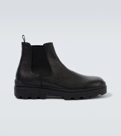 PRADA CHELSEA LEATHER ANKLE BOOTS
