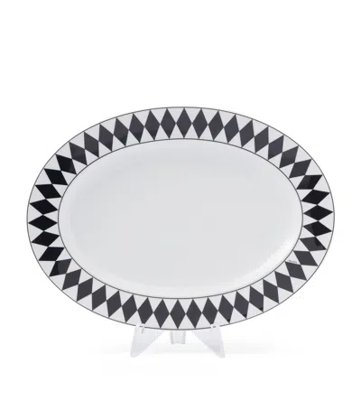 Prada Chequerboard Serving Plate In Black