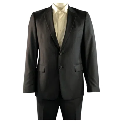Pre-owned Prada Chest Size 42 Black Uaf367 Pinstripe Wool Notch Lapel 34 32 Suit