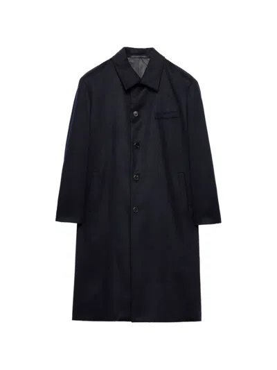 Prada Chest-pocket Single-breasted Coat In Animal Print