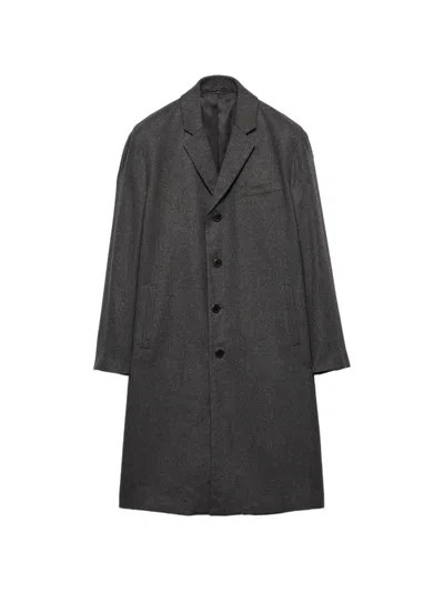 Prada Chest-pocket Single-breasted Coat In Animal Print