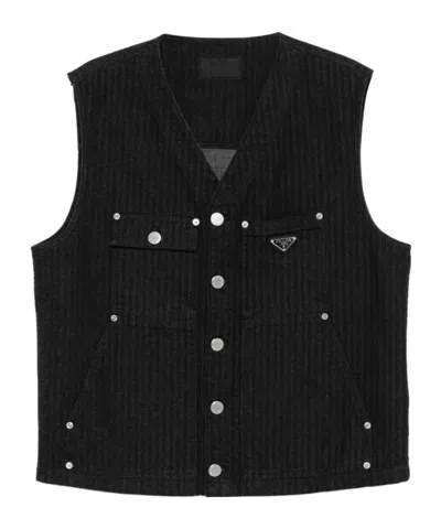 PRADA CHEVRON DENIM GILET