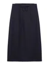 Prada Chevron Wool Midi Skirt In Blue