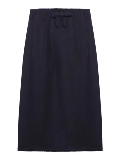 Prada Chevron Midi Skirt In Blue