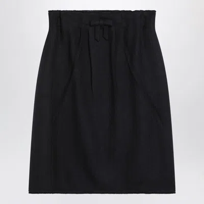 Prada Chevron Midi Skirt In Blue