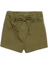 Prada Washed Chevron Shorts In Green