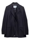 Prada Chevron Triangle-logo Blazer In Blue
