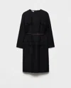 Prada Button-detailed Wool Midi Dress In Black