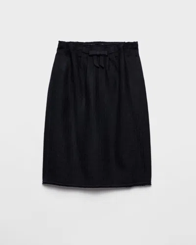 PRADA CHEVRON WOOL MIDI SKIRT