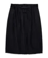 Prada Chevron Pleated Virgin Wool Midi Skirt In Blue