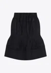 Prada Chevron-pattern Wool Skirt In Blue