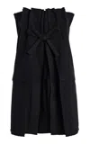Prada Chevron Wool Mini Dress In Black