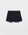 Prada Shorts Aus Chevron-wolle In Black