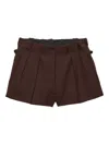 Prada Chevron Wool Shorts In Brown