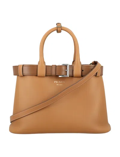 Prada Chic Leather Mini Bag For Women In Marrone