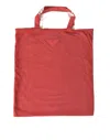 Prada Chic Red And White Fabric Tote Bag