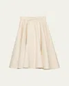 Prada Triangle-logo Flared Skirt In Neutral