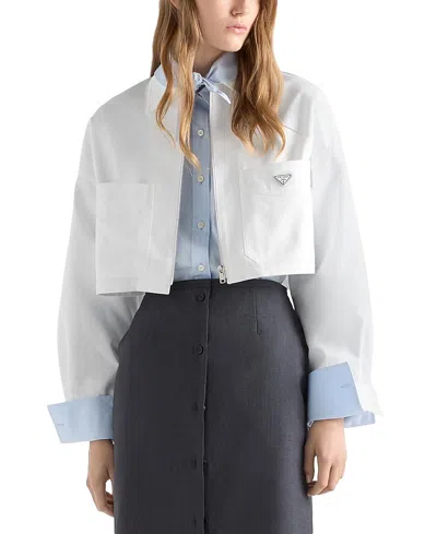 Prada Chino Blouson Jacket In Blue