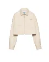 Prada Triangle-logo Jacket In Neutral