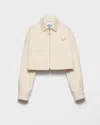 Prada Chino Cropped Jacket In Neutral