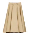 Prada Chino Midi Skirt In Rope Ash