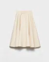 Prada Triangle-logo Flared Midi Skirt In Neutral