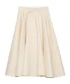 Prada Triangle-logo Flared Midi Skirt In Neutral