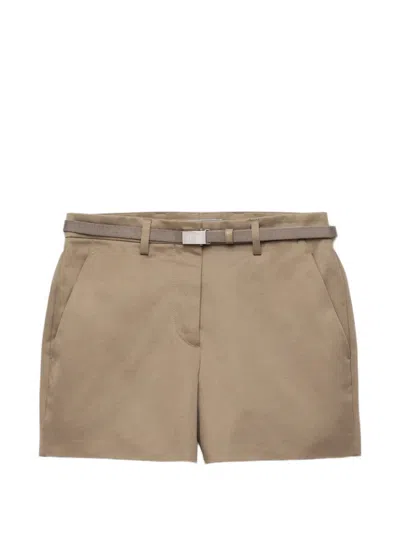 Prada Chino Shorts In Brown