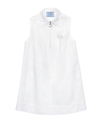 Prada Chino Zipper Mini-dress In White