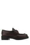 Prada Logo-plaque Brushed Leather Loafers