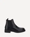 Prada Black Leather Ankle Boots