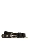 Prada 2 Cm Calf Leather Belt With Silver-tone Hardware In Black