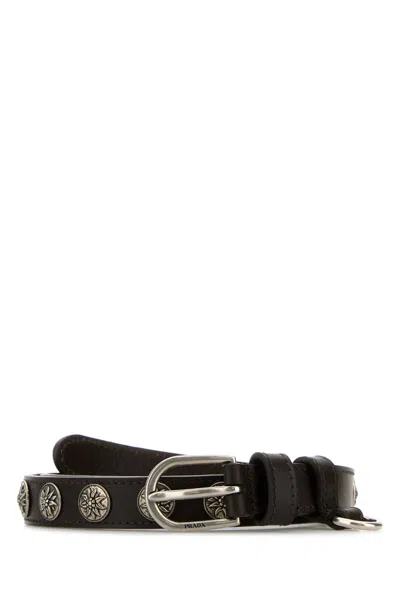 Prada Chocolate Leather Belt
