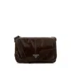 Prada Leather Rectangular Shape Shoulder Bag In Brown