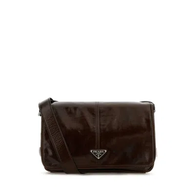 PRADA PRADA CHOCOLATE LEATHER CROSSBODY BAG