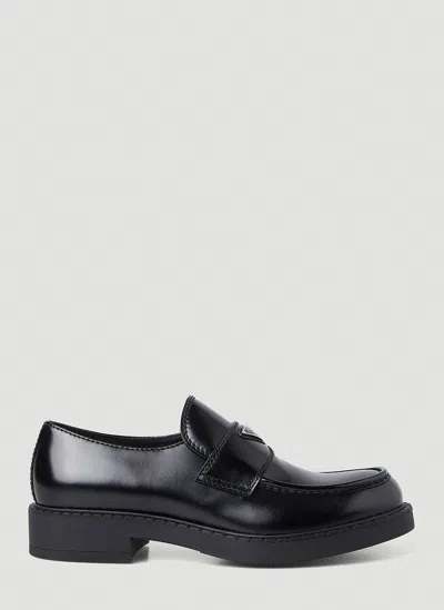 Prada Chocolate Loafers In Black