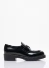 Prada Leather Triangle Logo Loafers In Black