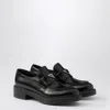 Prada Chocolate Loafers In Black Brushed Leather In Black