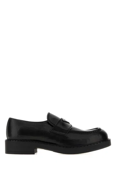 Prada Chocolate Loafers In Black Leather In Multi