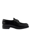 Prada Logo-plaque Leather Loafers In Black