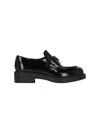 Prada Black Logo Plaque Loafers In Black  