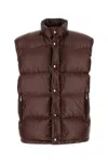 Prada Chocolate Re-nylon Sleeveless Down Jacket In Burgundy