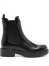 Prada Chocolate Calfskin Chelsea Ankle Boots In Neutral
