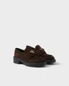 Prada Suede Loafers With Chunky Heel And Round Toe In Animal Print